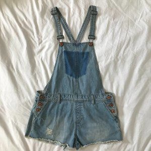Forever 21 overall denim shorts